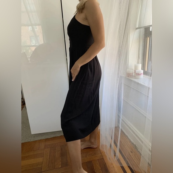 Black button through midi dress - Picture 6 of 14